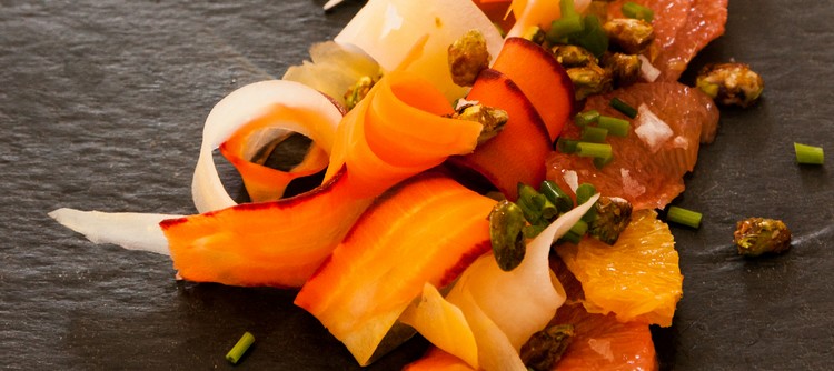 Carrot and citrus salad with Petit Chablis